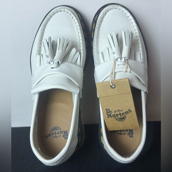 ❗️NEW Dr. Martens AirWair ADRIAN YELLOW STITCH LEATHER TASSEL LOAFERS Size 5 - Picture 14 of 15
